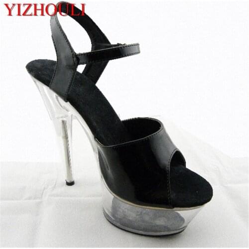 Jiangnan style with 15 cm high heel sandals Fashion model runway shows shoes Thick waterproof sandals