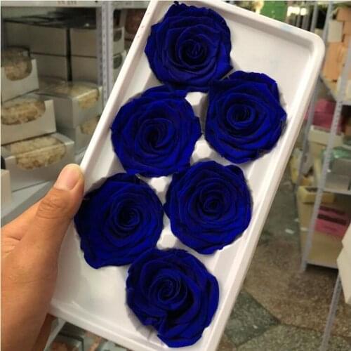 Dried flower Blue rose flower Everlasting flowers 6 piece 5-6cm Permanent