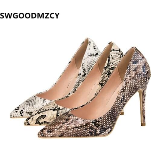 Snake Print Designer Shoes Women Luxury 2020 Fetish High Heels Sexy Pumps Women Shoes Extreme High Heels Dress Shoes Women Buty