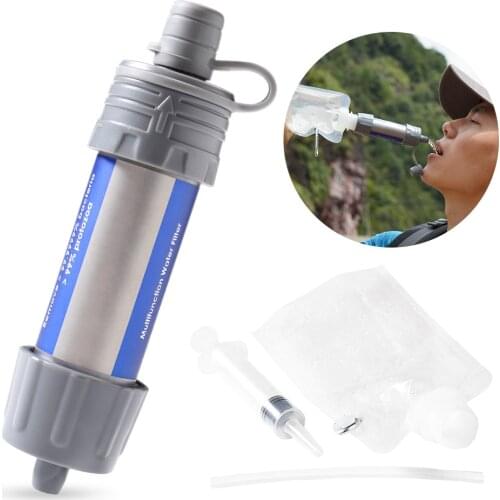 Outdoor Water Filter Straw Water Filtration System Water Purifier for Emergency Preparedness Camping Traveling Backpacking