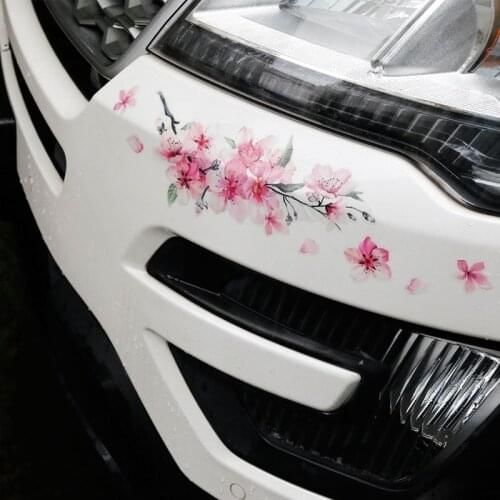 Cherry Blossom Floral Car Stickers Love Pink Auto Vinyl Deca Bumperl Window Ipad for Women Car Tuning Styling auto Accessories