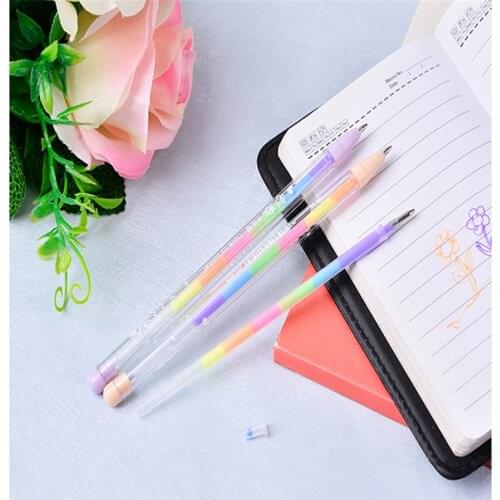South Korea stationery pen colorful gouache highlighter pen with 6 color watercolor album chalk pastels Stationery office