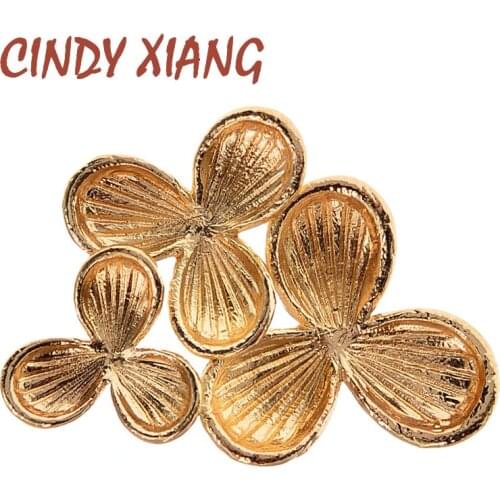 CINDY XIANG New Large Flowers Brooches For Women Metal Alloy Brooch Pins Cute 3 Colors Available High Quality Party Jewelry Gift