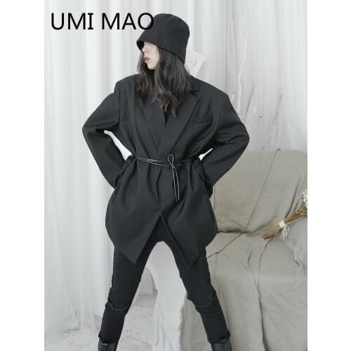 UMI MAO Yamamoto Wind Dark Black Suit Female Niche Original Design Retro Temperament Suit Jacket Loose Trend