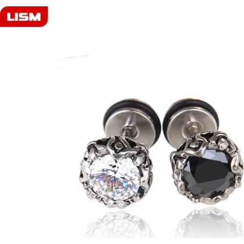 1 Piece Male CZ Earring Stud Stainless Steel Small Earring Stud for Men Unisex Fashion Ear Piercing Jewelry Punk Earing Brincos