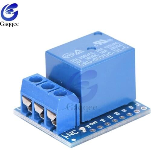 10PCS/Lot DC 5V One Channel WeMos D1 Mini Relay Shield for Arduino ESP8266 Development Board Power Supply Relay Control Module