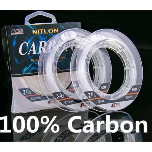 100M 100% fluorocarbon Fishing Line Carbon Fiber Leader Line fly fishing line pesca Super Strong Multifilament Carp fishing line