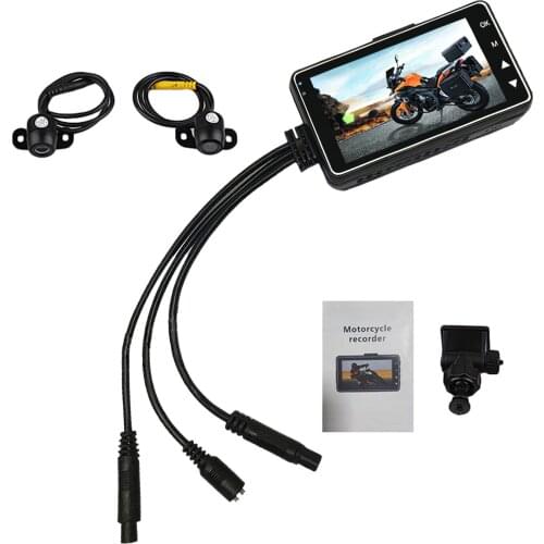 3inch Motorcycle Dash Cam 720P Motorcycle Dual Lens Recorder Dashboard High Definition Driving Recorder with Dual Cameras