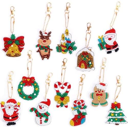 5D Diamond Painting Cross Stitch Kit Child Cartoons Christmas DIY keychain Diamond Embroidery Mosaic Christmas Decoration Gift