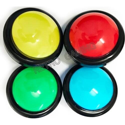 Free shipping 2pcs/lot 100MM 5 Colors LED Light push button Big Round Arcade Video Game Player Push Button microswitch