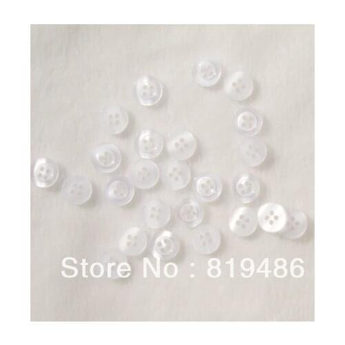 Free shipping 50Pcs/Lot 4 holes clear crystal plastic button flat surface for shirts and other clothes 1cm DIA