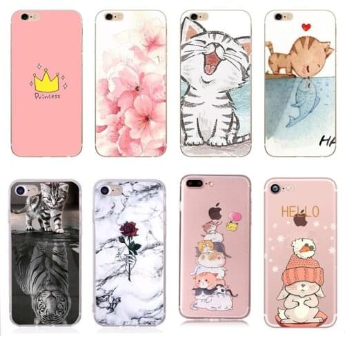 Case For iPhone 7Plus Phone Cases Soft Painted shell Phone Case For iPhone X XS 7 8 Plus 6 6s 5 5S SE 2020 Cover Funda Coque