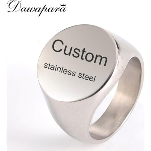 Dawapara Stainless Steel Custom Ring for Men Key of Solomon Kabbalah Customizable Pattern Laser Engraving Rings
