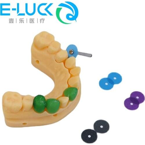 Dental Polishing Discs Dental Stem Polishing Kit Brush Burs Diamond System Mandrel Stripes Set Dental 4 Color