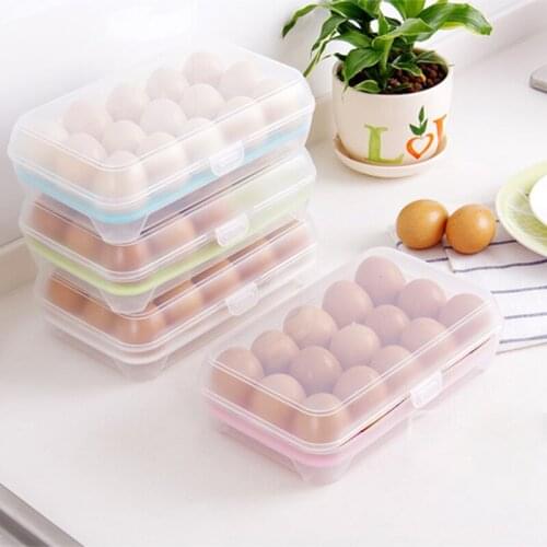2Pcs/Set Kitchen PP Storage Box Mixed Color Home Food Container Organizer Refrigerator Storing egg tools 15 Eggs Storage Boxes