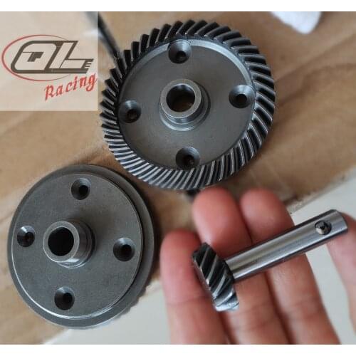 CNC machining reinforced steel front and rear differential spiral bevel gear set for 1/5 LOSI 5IVE-T TLR