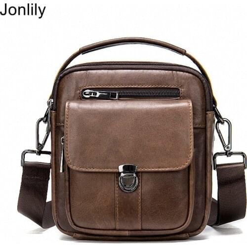 Jonlily Mens PU Leather Shoulder Bag Fashion Male Messenger Crossbody Bag Sling Bag Commuter Bag Teens Daybag Purse -KG519