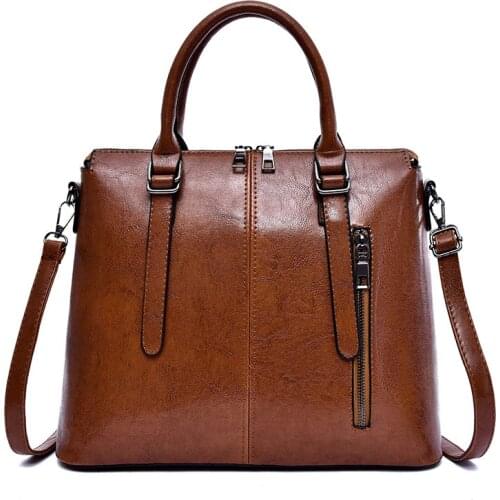 FUNMARDI Retro PU Leather Handbags For Women Luxury High Capacity Crossbody Bags Lady Brand Top-handle Solid Color Bags WLHB2416