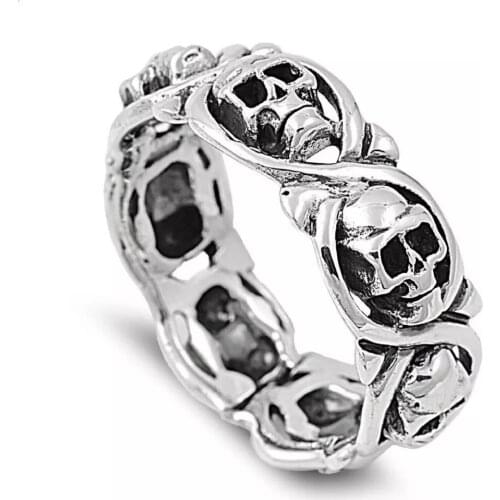 New Vintage Punk Skull Ring Rock Halloween Men and Women Personality Ring Jewelry Gift