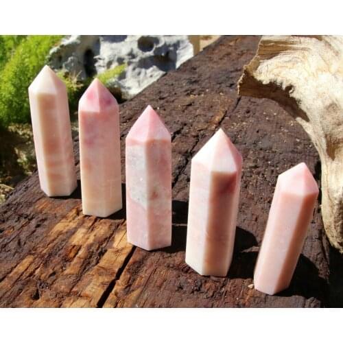 NATURAL PINK OPAL CRYSTAL POINT PINK ARAGONITE SINGLE TERMINATED TOWER CHAKRA HEALING GEMSTONE 1PC