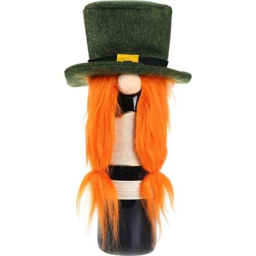 Xmas red Wine Bottle Covers Cloth Plush Santa Claus Beard Braid Hat Wine Bottle Cover Christmas Decoration Ornament