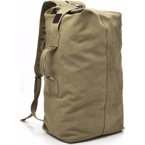 Outdoor Large Capacity Men Women Rucksack Travel Military Tactical Climbing Backpack Army Canvas Bucket Shoulder Sports Male Bag