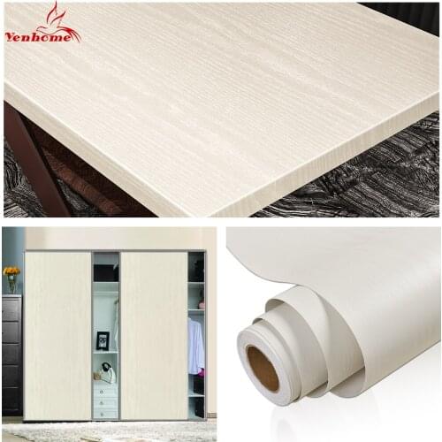 Wood Grain PVC Self-Adhesive Wallpaper Waterproof Old Furniture Renovation Kitchen Cabinet Door Wardrobe Desktop Wall Stickers