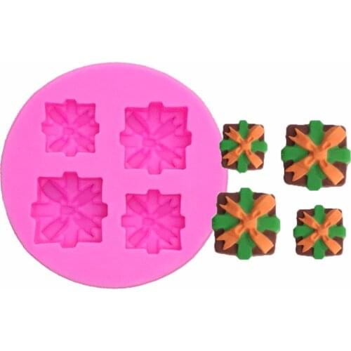 Silicone Christmas Mold Gift Fondant diy Cake Decorating For Biscuit Chocolate Candy Kitchen cookies Tool T1081