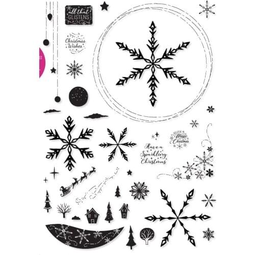 Snowflake Transparent Clear Silicone Stamp/Seal For DIY Scrapbooking/Photo Album Decorative Clear Stamp Sheets A3007