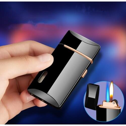 Jet Gas Lighter Two Flame Grinding Torch Turbo Flint Lighter Free Fire Butane Metal Windproof Cigarette Cigar Lighter Inflated
