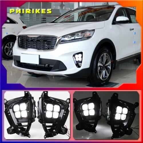 LED Fog Lights Lamp Daytime Running Light for KIA Sorento 2018 2019 2020 Front Bumper prime FogLight 2Pcs DRL Day Light
