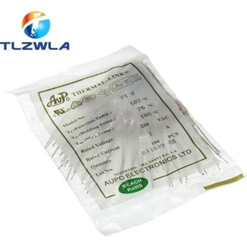 1000PCS P4-2A-F 130 2A 250V Degree Thermal Cutoff RF130 Thermal-Links Black Square Temperature Fuse 84/102/115/125/135/145/150