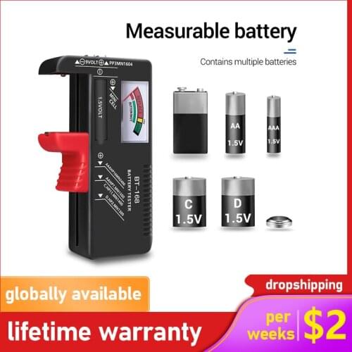 BT-168 Battery Tester AA/AAA/C/D/9V/1.5V Universal Button Cell Battery Colour Coded Meter Indicate Volt Tester Checker Parts