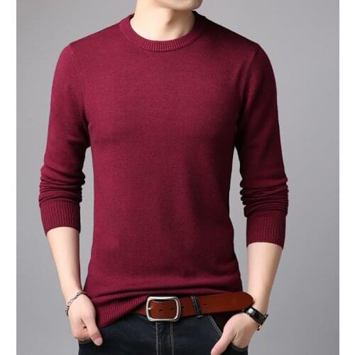 Spring Autumn Mens Basic Round-Neck Warm Sweater Casual Male Long Sleeve Knit Sweater Free Shipping