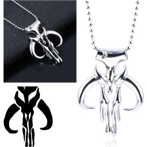 X-COSTUME The Mandalorian Necklace Pendants S Wars Cosplay Props Silver Christmas Xmas Birthday Gift Men & Women With Box