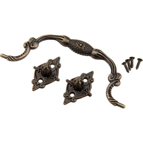 1set Pull Handle 100/113mm Iron Knob Vintage Cabinet Door Knobs Cupboard Drawer Wardrobe Antique Bronze Furniture Hardware metal