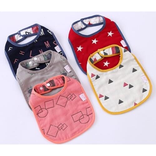 1PCS Newborn Baby Bibs Cute Cartoon 6Layers Bib Bandana Baberos Guaze Bibs for Kids Girls Boys Bib Baby Clothing