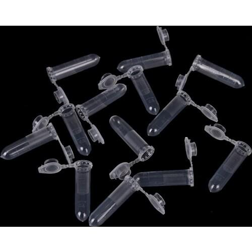100Pcs 2 ml Micro Centrifuge Tube Test Tube Vial Clear Plastic Vials Container Snap Cap For Laboratory Sample Specimen Storage