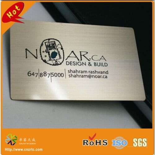 100pcs/lot)luxurious cutting through brushed metal business card with competitive price