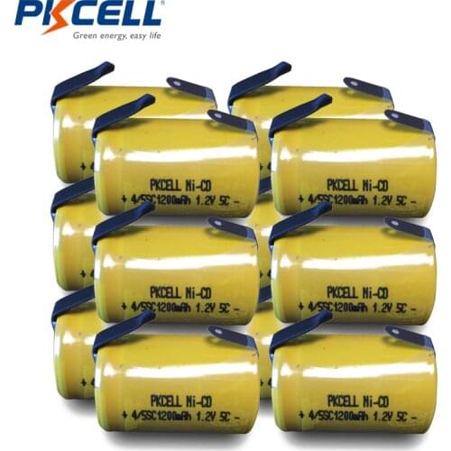 12pcs PKCELL 4/5 SC batteria 4/5 SubC battery Rechargeable Battery 1.2V 1200mAh Ni-Cd 4/5SC Batteries