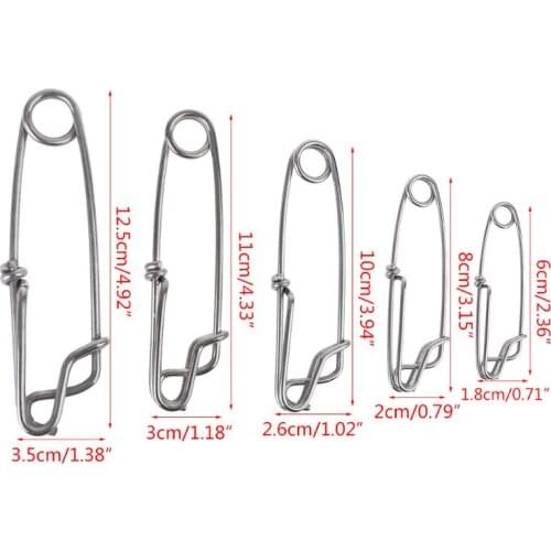 5Pcs/Pack Long Line Clips Stainless Steel Snap Swivel Longline Branch Hanger Tuna Fishing Connectors Accessories