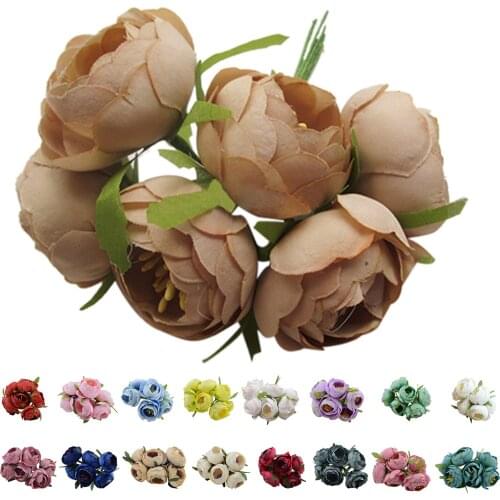 6pcs/lot Simulation Silk cloth bouquet bride holding flowers decorative flowers (Royal blue purple heart)Single flower diameter