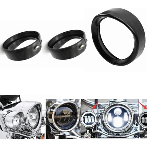 7" Headlight Visor Style Headlamp Trim Ring For Harley 4.5" 4 1/2 inch Headlight Visor Style Passing Lamp Trim Ring