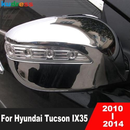 For Hyundai IX35 Tucson 2010-2014 ABS Chrome Car Rearview Mirror Cover Trim Rear View Door Mirrors Frame Exterior Accessories
