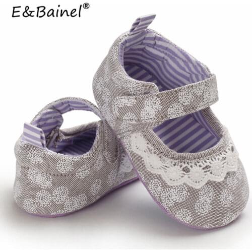 E&Bainel New Born Baby Shoes Girl First Walker Canvas Infant Princess Girl Shoes Knitted Snowflake Non-Slip Toddler First Walker