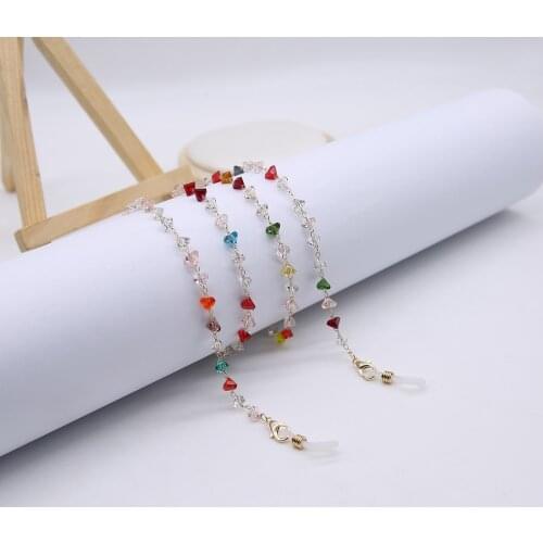 Colorful Crystal Bead Eyeglass Holder Fashion Glasses Chain For Women Mask Holder Eyewear Straps Cord Sunglasses String Gift