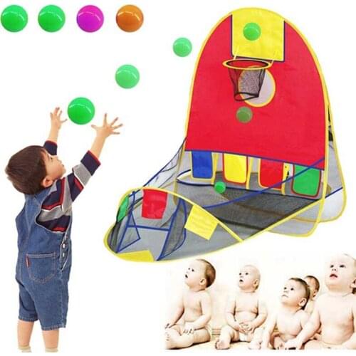 Kids House Basketball Basket Tent Beach Lawn Tent Ball Pool Outdoor Indoors Sport Kids Toys Beach Lawn Play Tent Scoring
