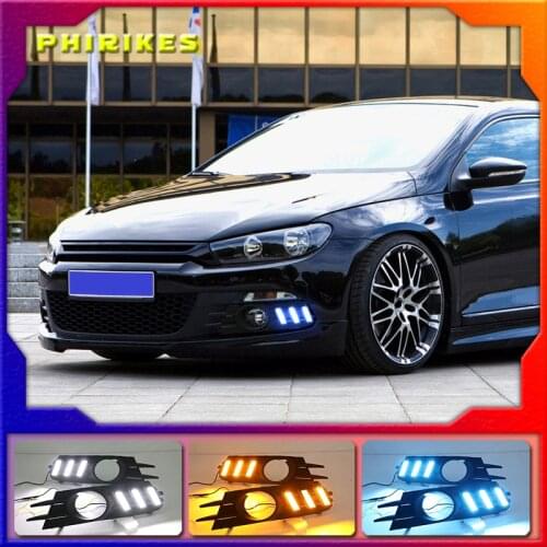 For VW Scirocco R LED DRL 2009-2014 Scirocco R DRL Racing Daytime Running Light Fog Lamp Automotive Accessories
