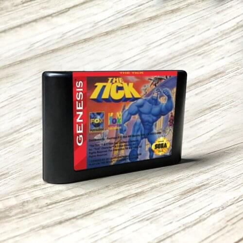 The Tick - USA Label Flashkit MD Electroless Gold PCB Card for Sega Genesis Megadrive Video Game Console