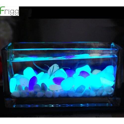 Frigg 50pcs Glow In The Dark Artificial Luminous Pebbles Stone Aquarium Fish Tank Decoration Accessories